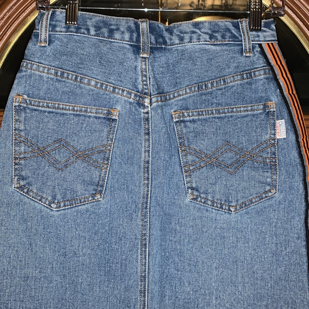 Vintage Deadstock Revolt High-Rise Midi Length Denim Skirt With Button Back - Picture 12 of 16